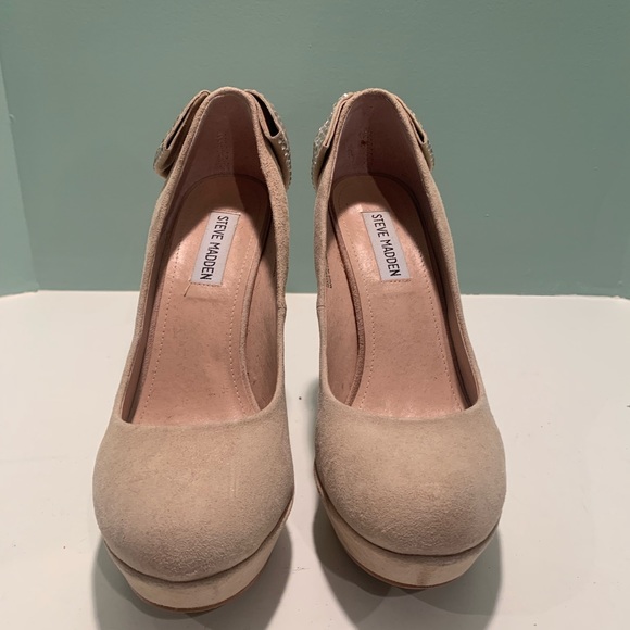 Steve Madden nude suede platforms with crystals - Picture 2 of 5